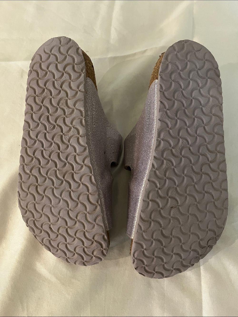 Birkenstock Kids Double-Buckle Glitter Slide Sandals in Lilac - Picture 5 of 7